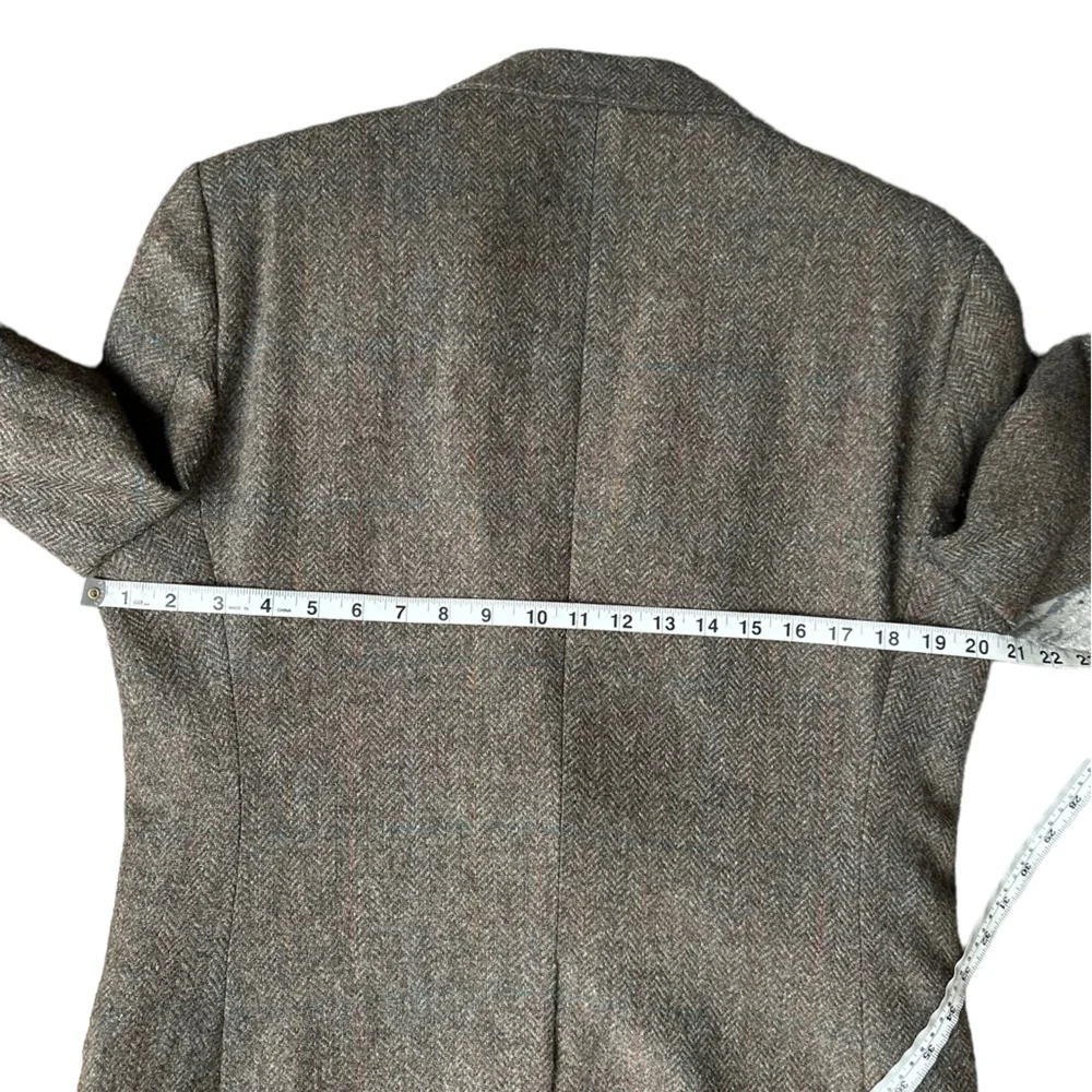 Vintage By Haggar Mens Brown Herringbone Wool Tweed Two Button Sport Coat Sz.42L